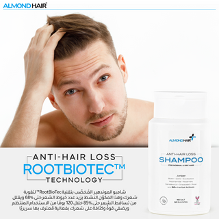 Almond Hair Renewing Anti Hair Fall Shampoo with Rosemary & Niacinamide for Men