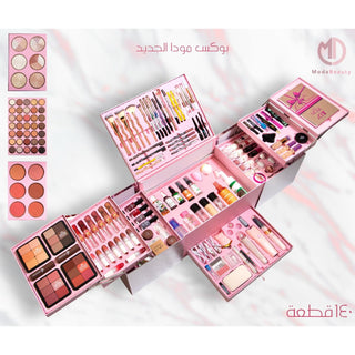 Moda Beauty Makeup Box 140 Pieces – Complete All-in-One Cosmetic Kit with Brushes & Pedicure Devices